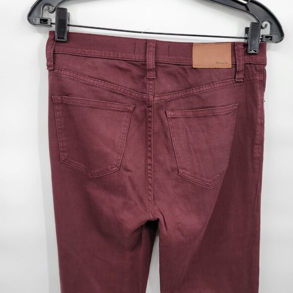 Madewell Women Red 9" High Riser Skinny Skinny Sateen Jeans Size 26 - Picture 9 of 15